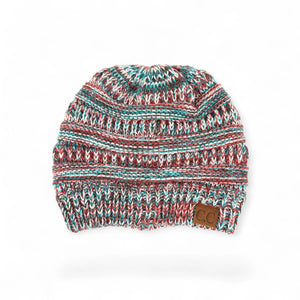 C.C® Crafted Multi - Color Beanie – Unisex Soft Acrylic Winter Hat, Crochet - Look Knit, One Size - Truly Contagious
