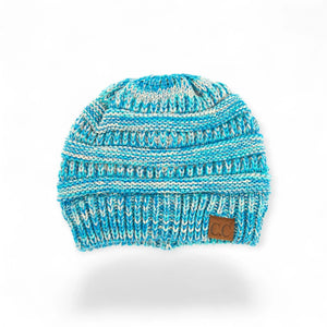 C.C® Crafted Multi - Color Beanie – Unisex Soft Acrylic Winter Hat, Crochet - Look Knit, One Size - Truly Contagious
