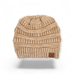 C.C® Crafted Multi - Color Beanie – Unisex Soft Acrylic Winter Hat, Crochet - Look Knit, One Size - Truly Contagious