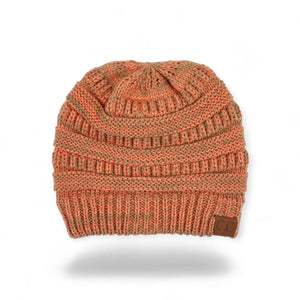 C.C® Crafted Multi - Color Beanie – Unisex Soft Acrylic Winter Hat, Crochet - Look Knit, One Size - Truly Contagious