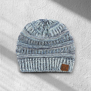 C.C® Crafted Multi - Color Beanie – Unisex Soft Acrylic Winter Hat, Crochet - Look Knit, One Size - Truly Contagious