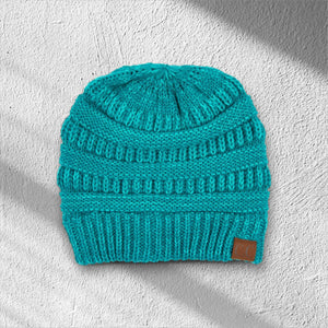 C.C® Crafted Multi - Color Beanie – Unisex Soft Acrylic Winter Hat, Crochet - Look Knit, One Size - Truly Contagious