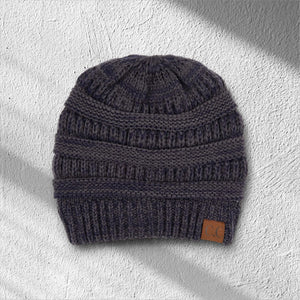 C.C® Crafted Multi - Color Beanie – Unisex Soft Acrylic Winter Hat, Crochet - Look Knit, One Size - Truly Contagious