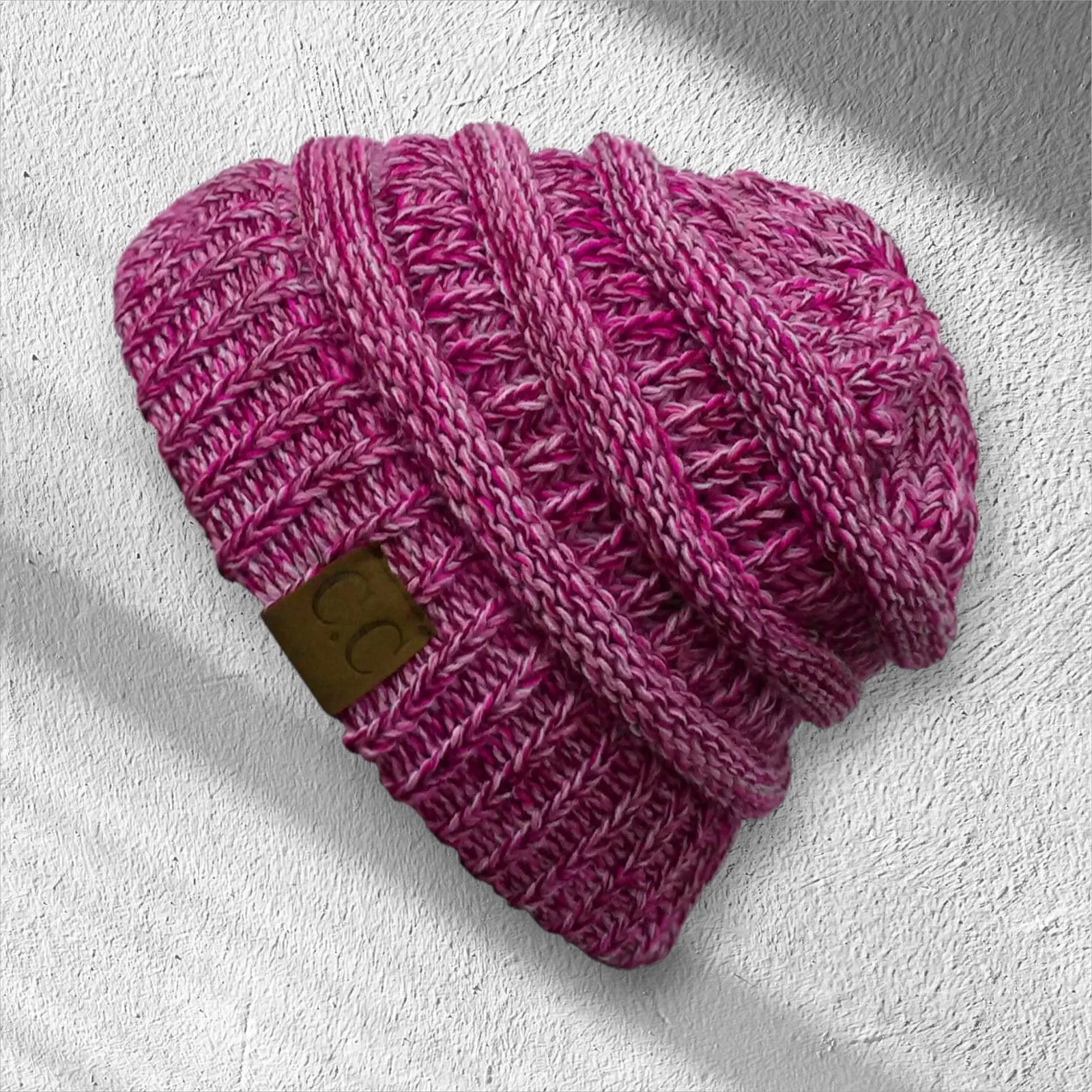 C.C® Crafted Multi - Color Beanie - Unisex Soft Acrylic Winter Hat, Crochet - Look Knit, One Size - Truly Contagious