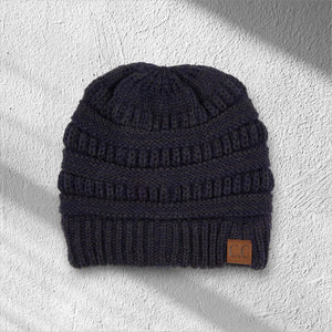 C.C® Crafted Multi - Color Beanie – Unisex Soft Acrylic Winter Hat, Crochet - Look Knit, One Size - Truly Contagious