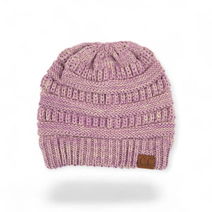 C.C® Crafted Multi - Color Beanie – Unisex Soft Acrylic Winter Hat, Crochet - Look Knit, One Size - Truly Contagious