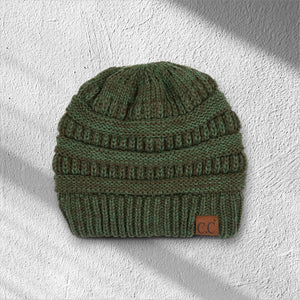 C.C® Crafted Multi - Color Beanie – Unisex Soft Acrylic Winter Hat, Crochet - Look Knit, One Size - Truly Contagious