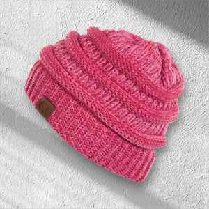 C.C® Crafted Multi - Color Beanie – Unisex Soft Acrylic Winter Hat, Crochet - Look Knit, One Size - Truly Contagious