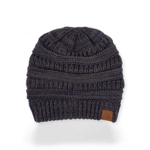 C.C® Crafted Multi - Color Beanie – Unisex Soft Acrylic Winter Hat, Crochet - Look Knit, One Size - Truly Contagious
