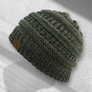C.C® Crafted Multi - Color Beanie – Unisex Soft Acrylic Winter Hat, Crochet - Look Knit, One Size - Truly Contagious