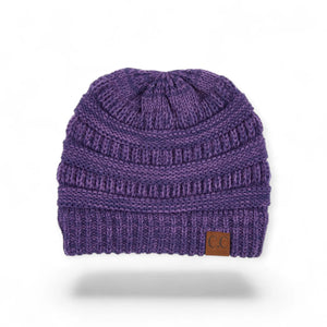 C.C® Crafted Multi - Color Beanie – Unisex Soft Acrylic Winter Hat, Crochet - Look Knit, One Size - Truly Contagious