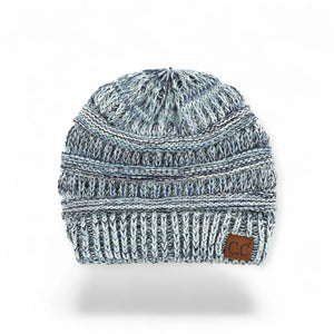 C.C® Crafted Multi - Color Beanie – Unisex Soft Acrylic Winter Hat, Crochet - Look Knit, One Size - Truly Contagious