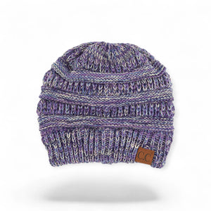 C.C® Crafted Multi - Color Beanie – Unisex Soft Acrylic Winter Hat, Crochet - Look Knit, One Size - Truly Contagious
