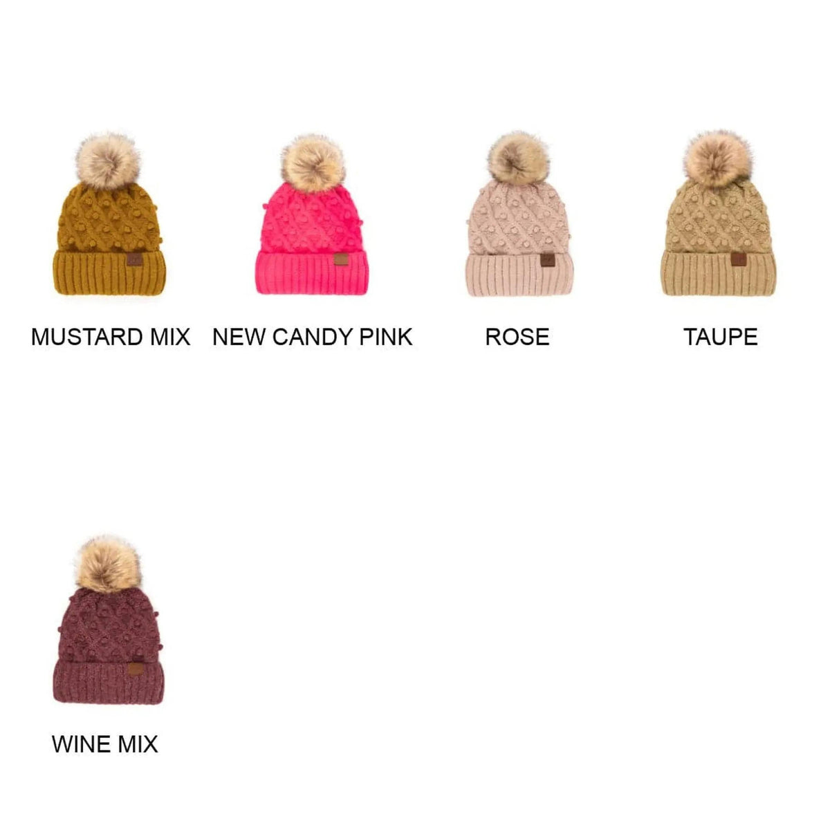 CC Crafted Pom Kids Youth to Adult Beanies Hats - Truly Contagious