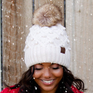 CC Crafted Pom Kids Youth to Adult Beanies Hats - Truly Contagious