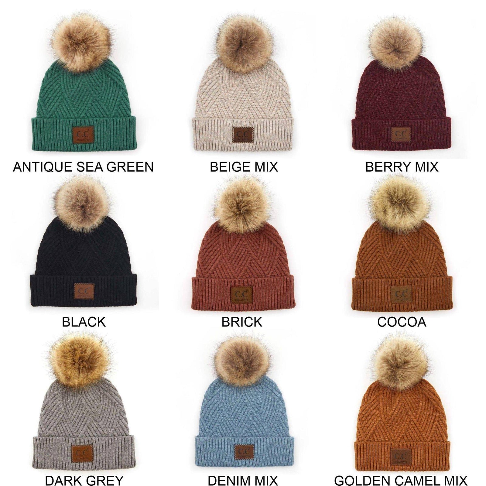 CC Criss - Cross Suede Patch Kids Toddler to Adult Beanie Adult - Truly Contagious