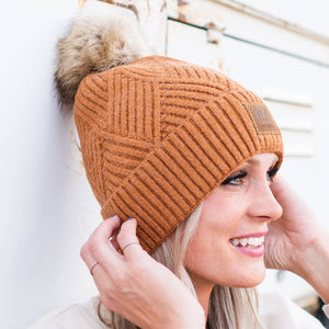 CC Criss - Cross Suede Patch Kids Toddler to Adult Beanie Adult - Truly Contagious