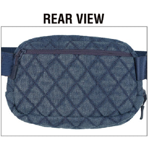 CC Denim Diamond Quilted Fanny Pack by Truly Contagious - Truly Contagious