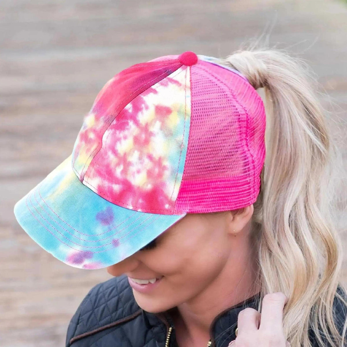 CC Diamond Dyed Mesh Criss - Cross Pony Cap - Truly Contagious