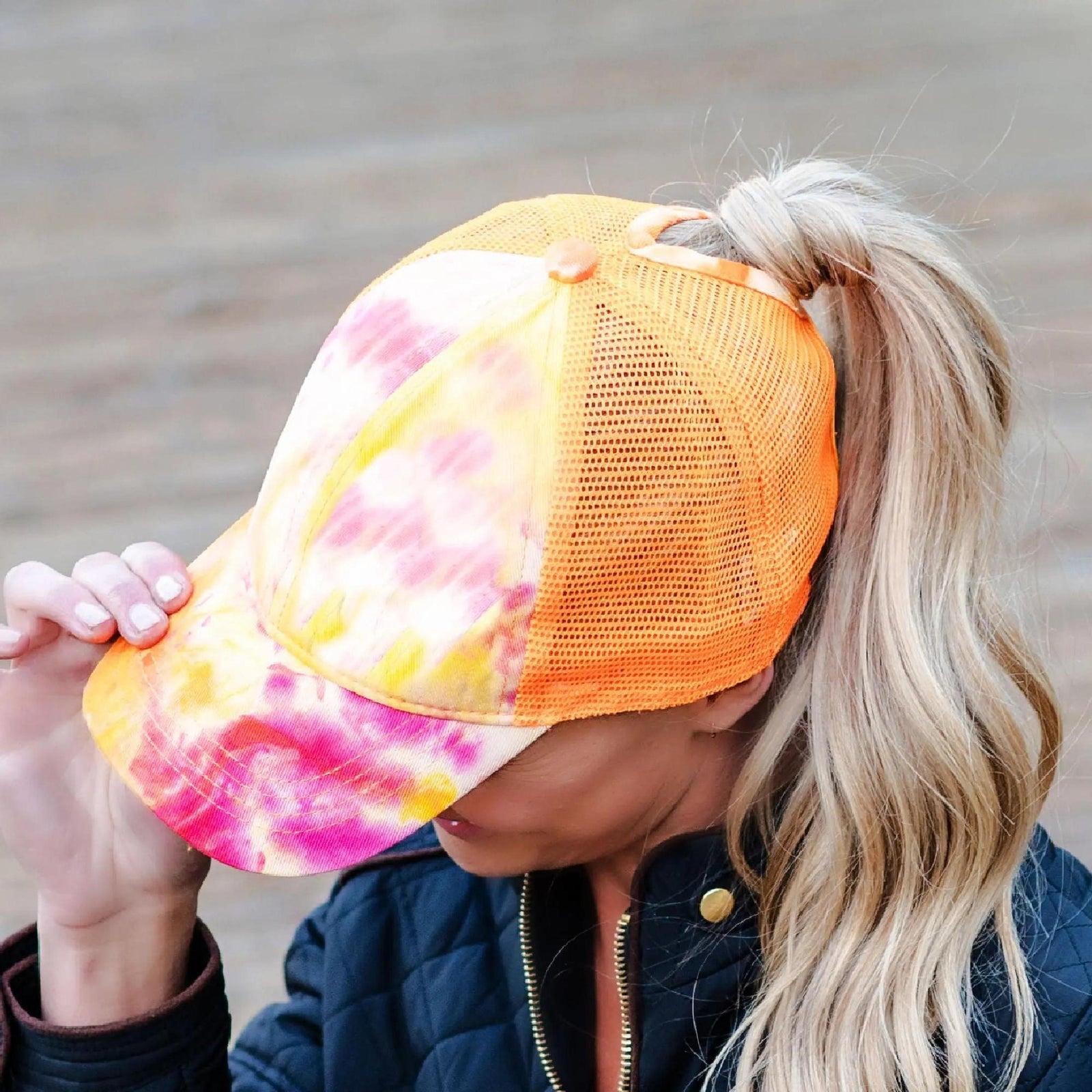 CC Diamond Dyed Mesh Criss - Cross Pony Cap - Truly Contagious