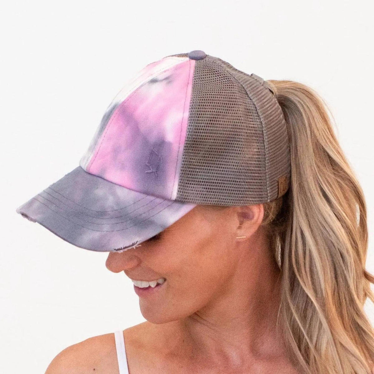 CC Diamond Dyed Mesh Criss - Cross Pony Cap - Truly Contagious