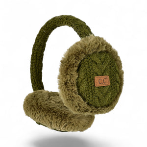 C.C Faux Earmuffs with Rhinestone Band – Stylish Winter Ear Warmers - Truly Contagious