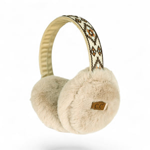 C.C Faux Earmuffs with Rhinestone Band – Stylish Winter Ear Warmers - Truly Contagious