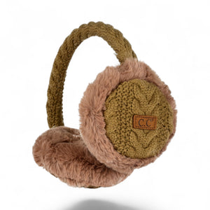 C.C Faux Earmuffs with Rhinestone Band – Stylish Winter Ear Warmers - Truly Contagious
