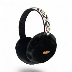 C.C Faux Earmuffs with Rhinestone Band – Stylish Winter Ear Warmers - Truly Contagious