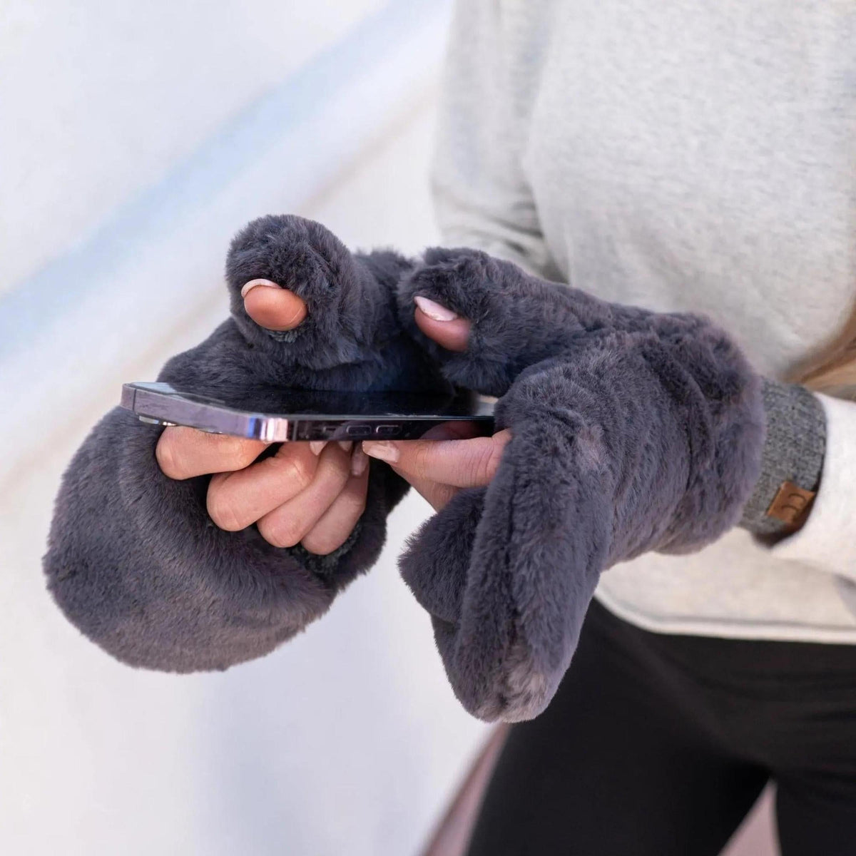 CC Faux Fur Touchscreen Accessible Mittens - Truly Contagious