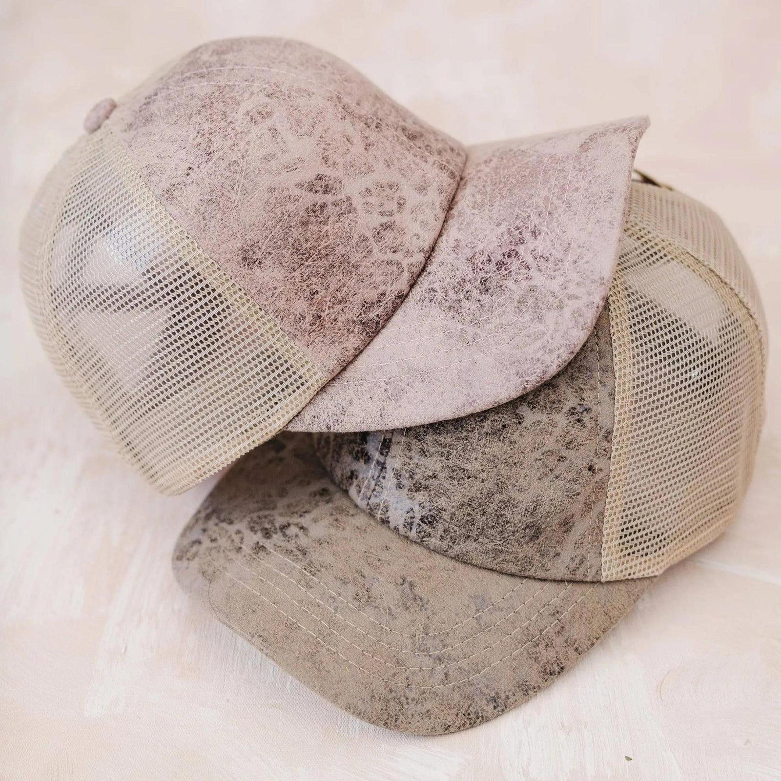 CC Faux Leather Hats Criss Cross Style Women Cap for Ponytails - Truly Contagious