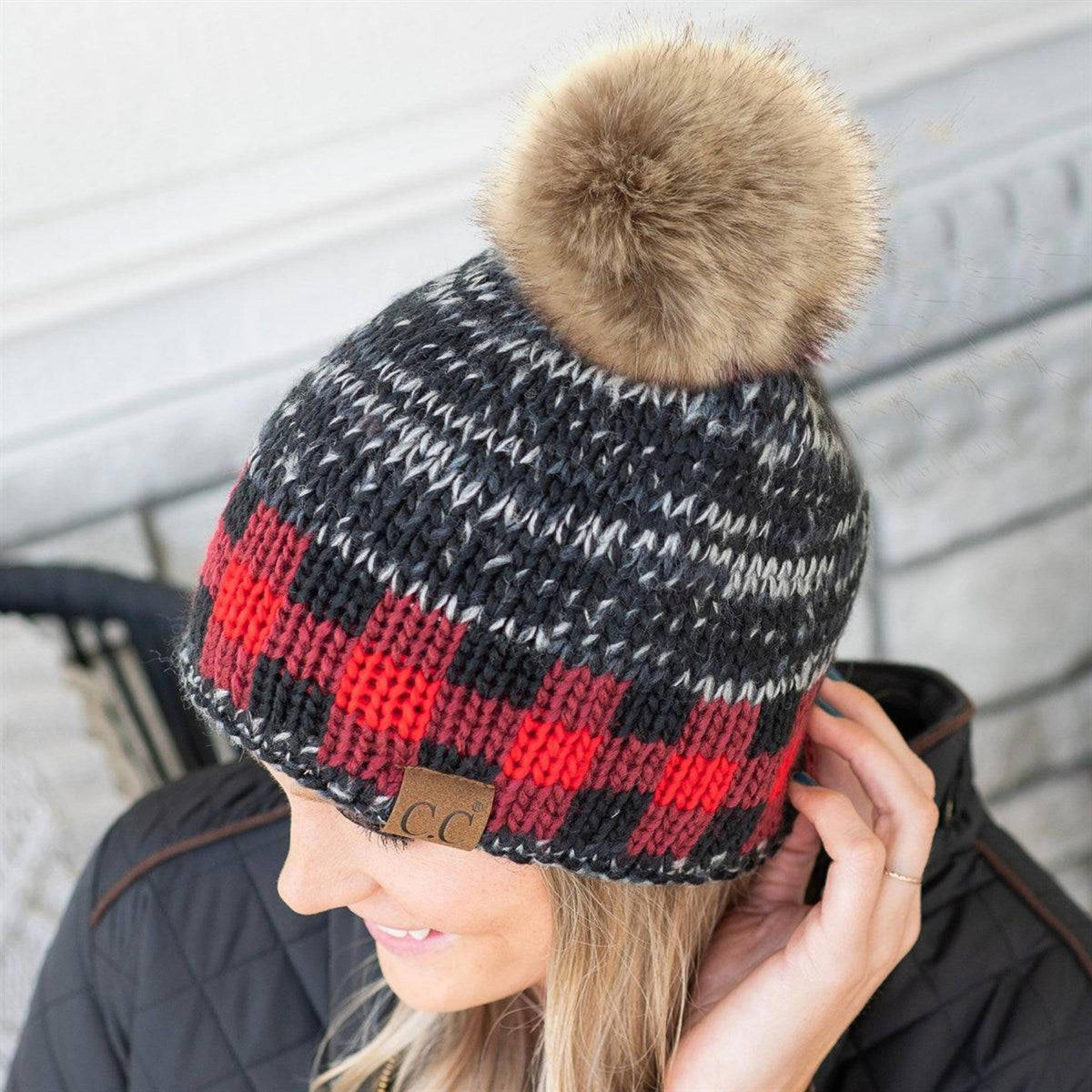 CC Fire Cozy Buffalo Plaid Beanie - Truly Contagious