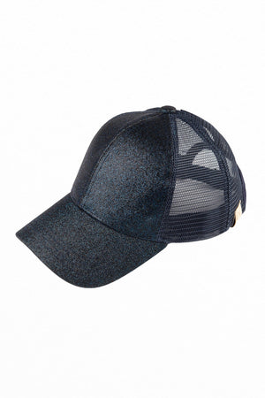 CC Glitter Messy Bun Pony Cap Women Kids, Toddler Trucker Hats - Truly Contagious
