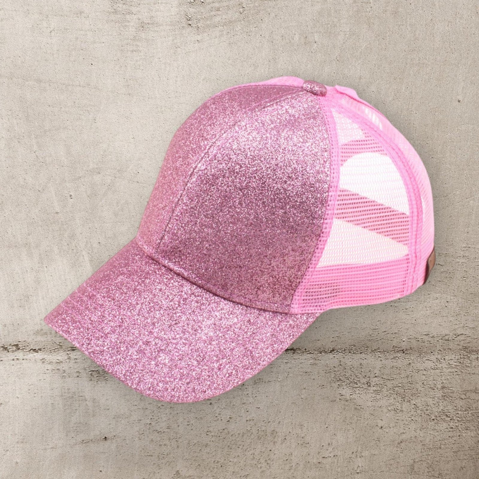 CC Glitter Messy Bun Pony Cap Women Kids, Toddler Trucker Hats - Truly Contagious