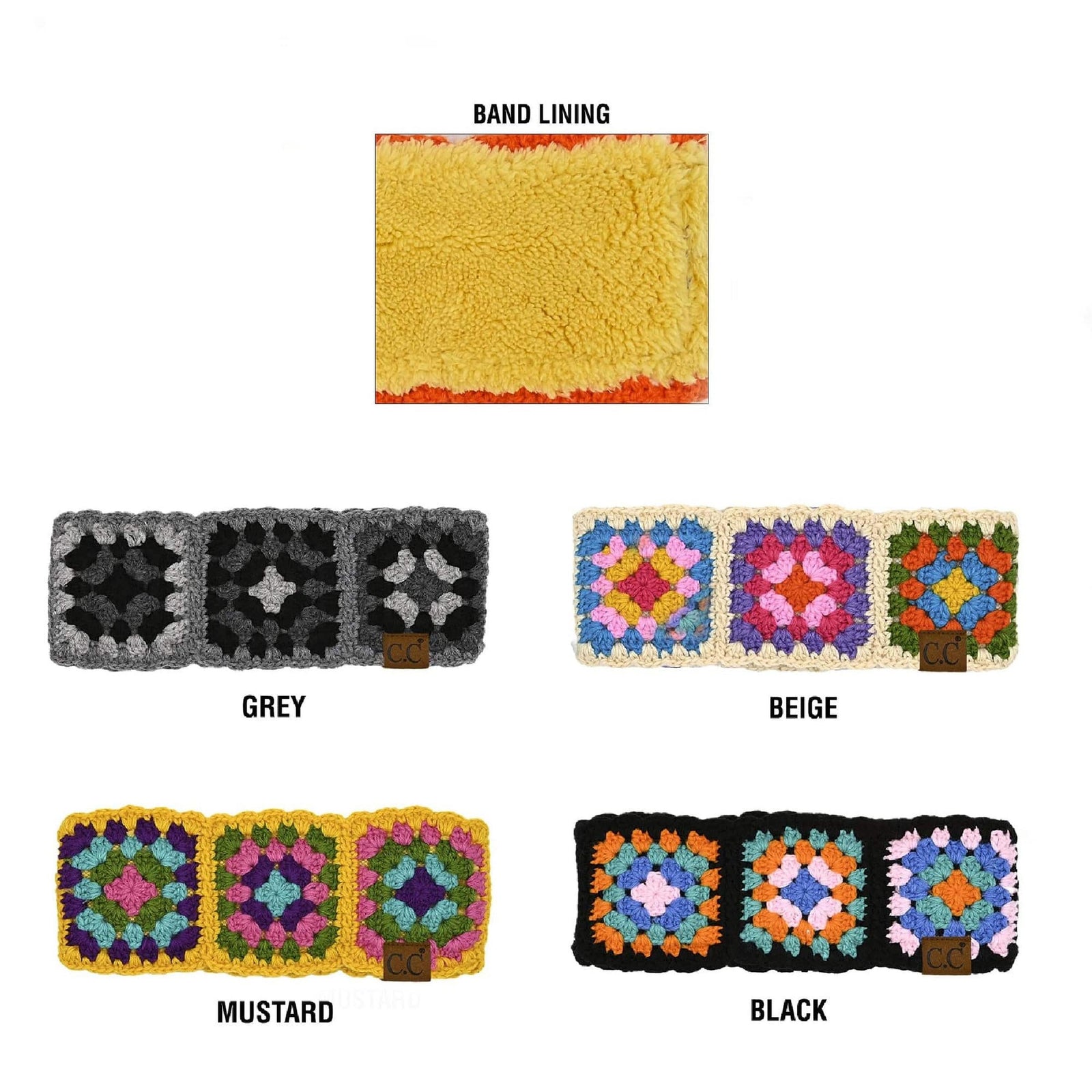 CC Handmade Colorful Crochet Pattern Head Wrap - Truly Contagious