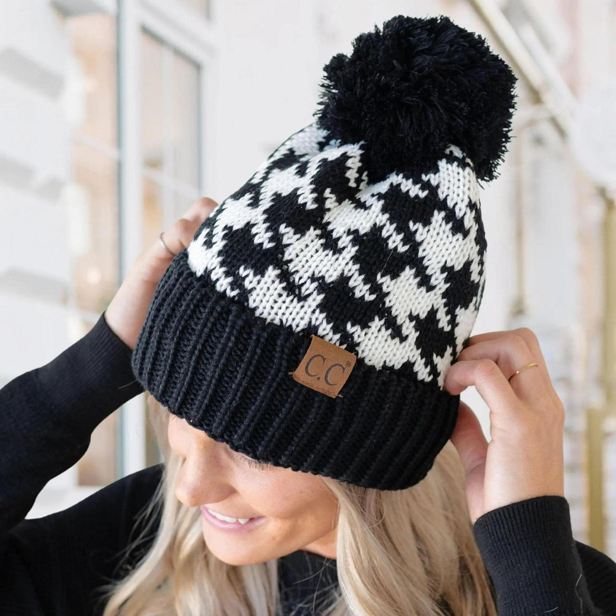 CC Houndstooth Beanie - Truly Contagious