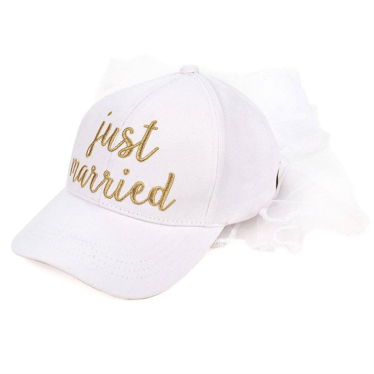 CC Just Married Bridal Veil Cap for Women - Truly Contagious