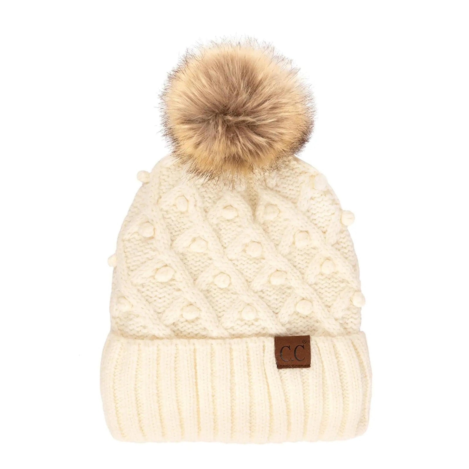 CC Kids and Adult Crafted Pom Detail Beanies Hats - Truly Contagious