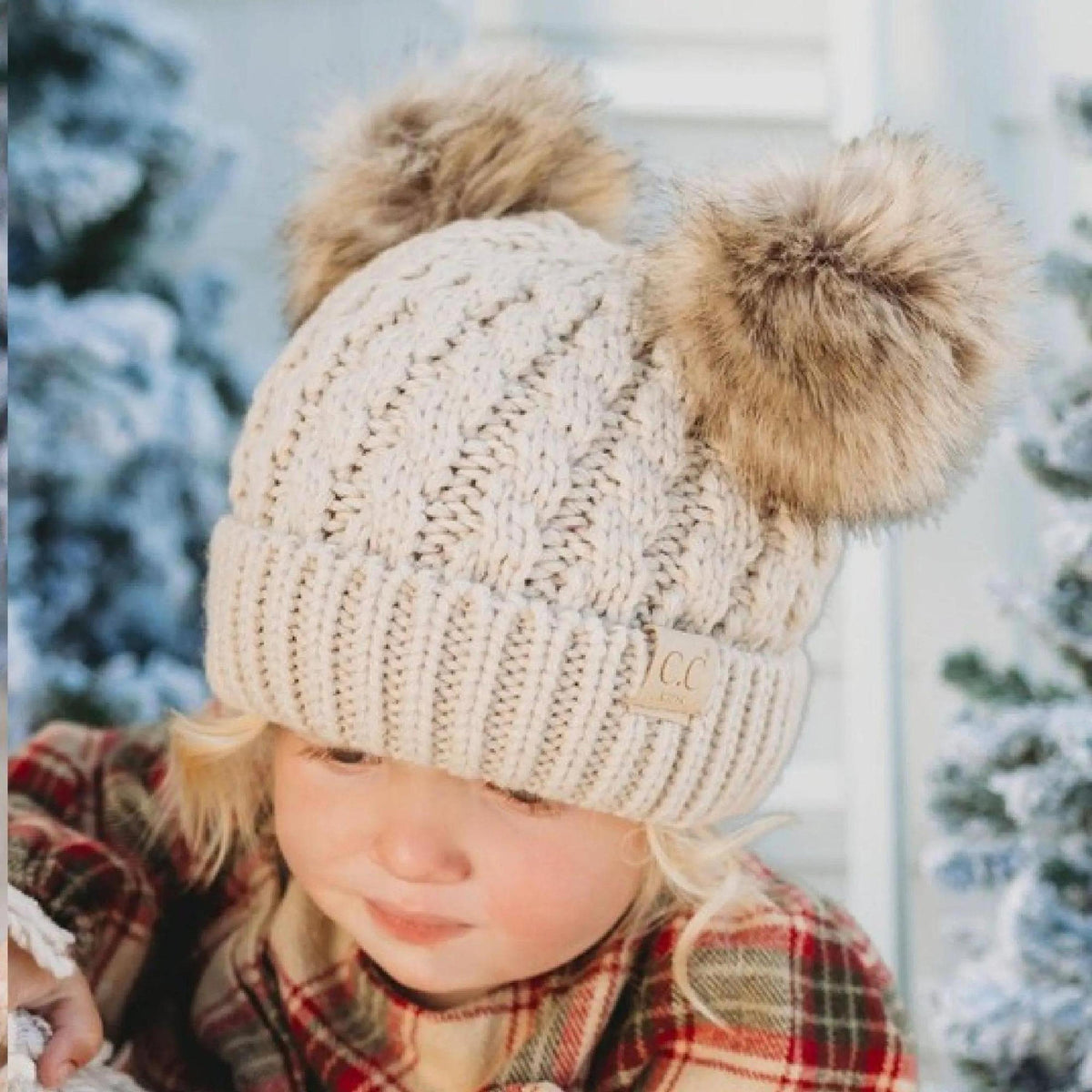 CC Kids Double Pom Beanies Hats - Truly Contagious