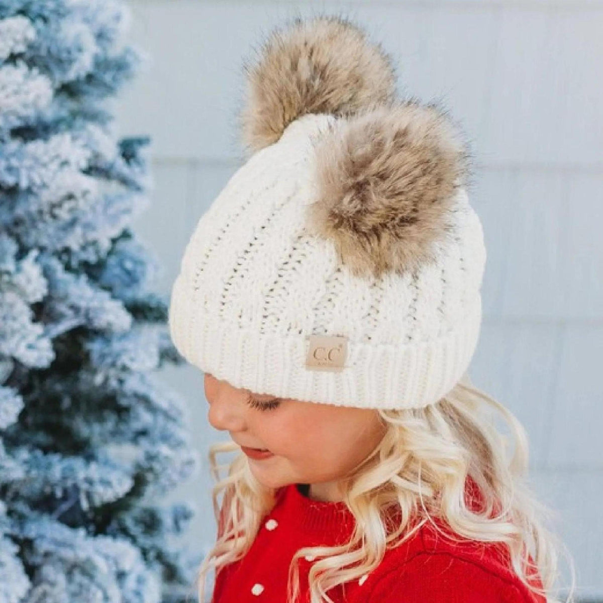CC Kids Double Pom Beanies Hats - Truly Contagious