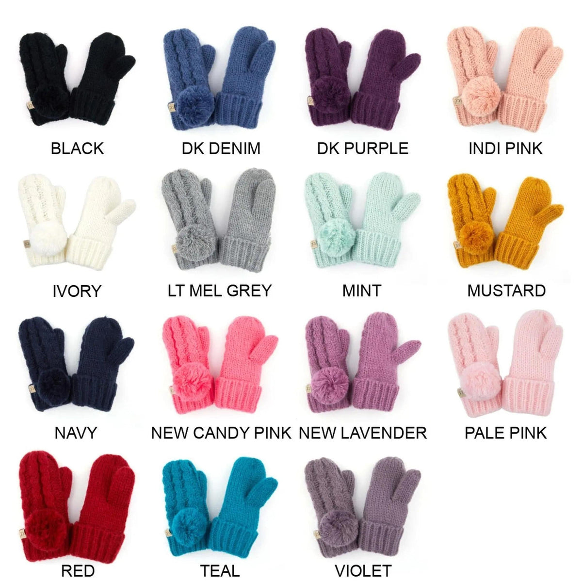 CC Kids Pom Mittens - Truly Contagious