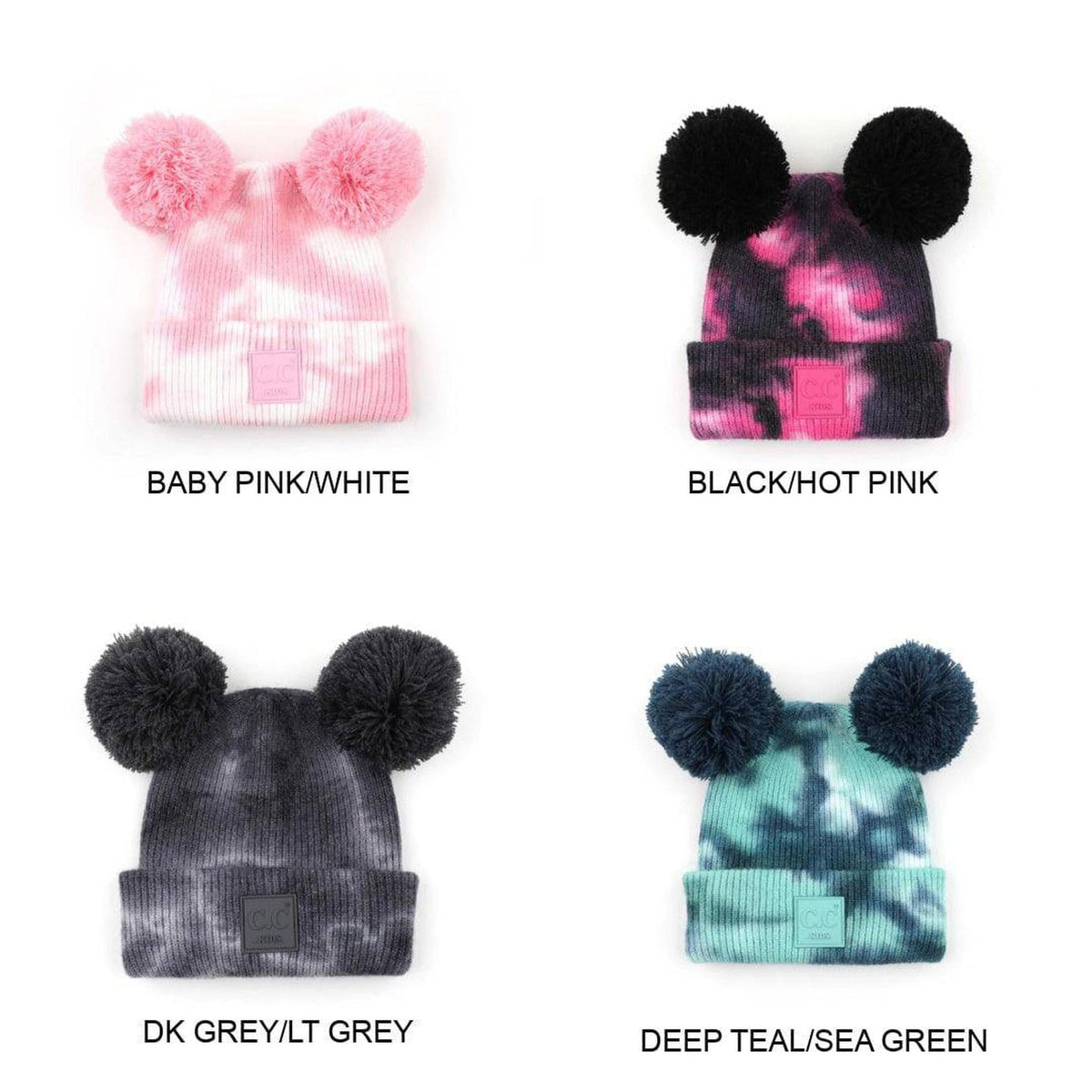 CC Kids Pom Pom Tie - Dye Beanies Hats - Truly Contagious