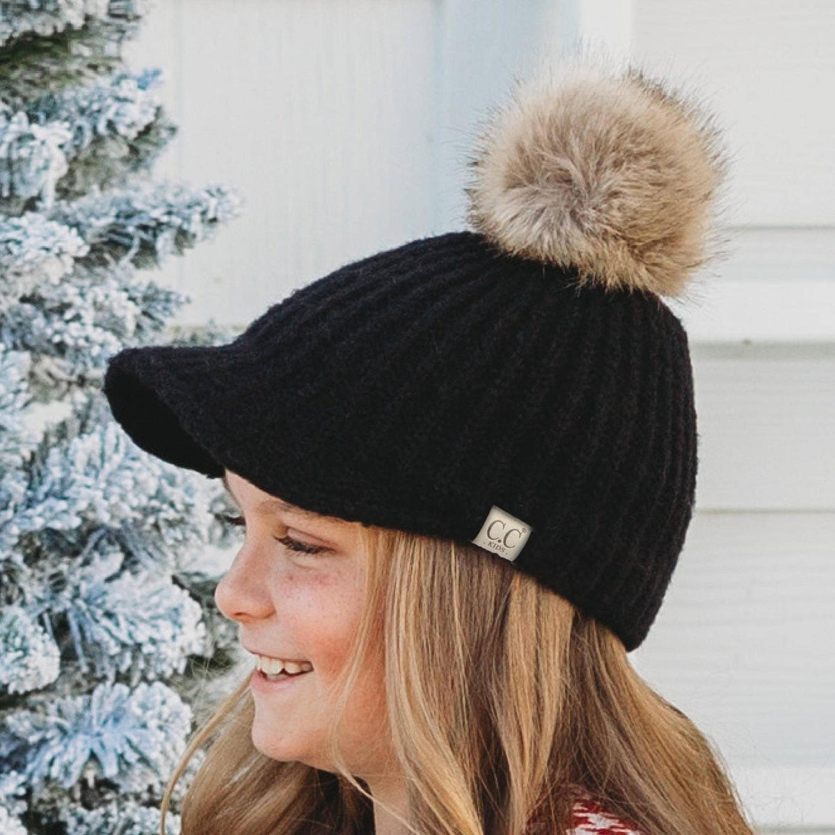 CC Knitted Kids Toddler and Adult Pom Ball Cap Beanie - Truly Contagious