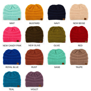 CC Messy Bun Adults and Kids Ponytail Beanies Hats - Truly Contagious