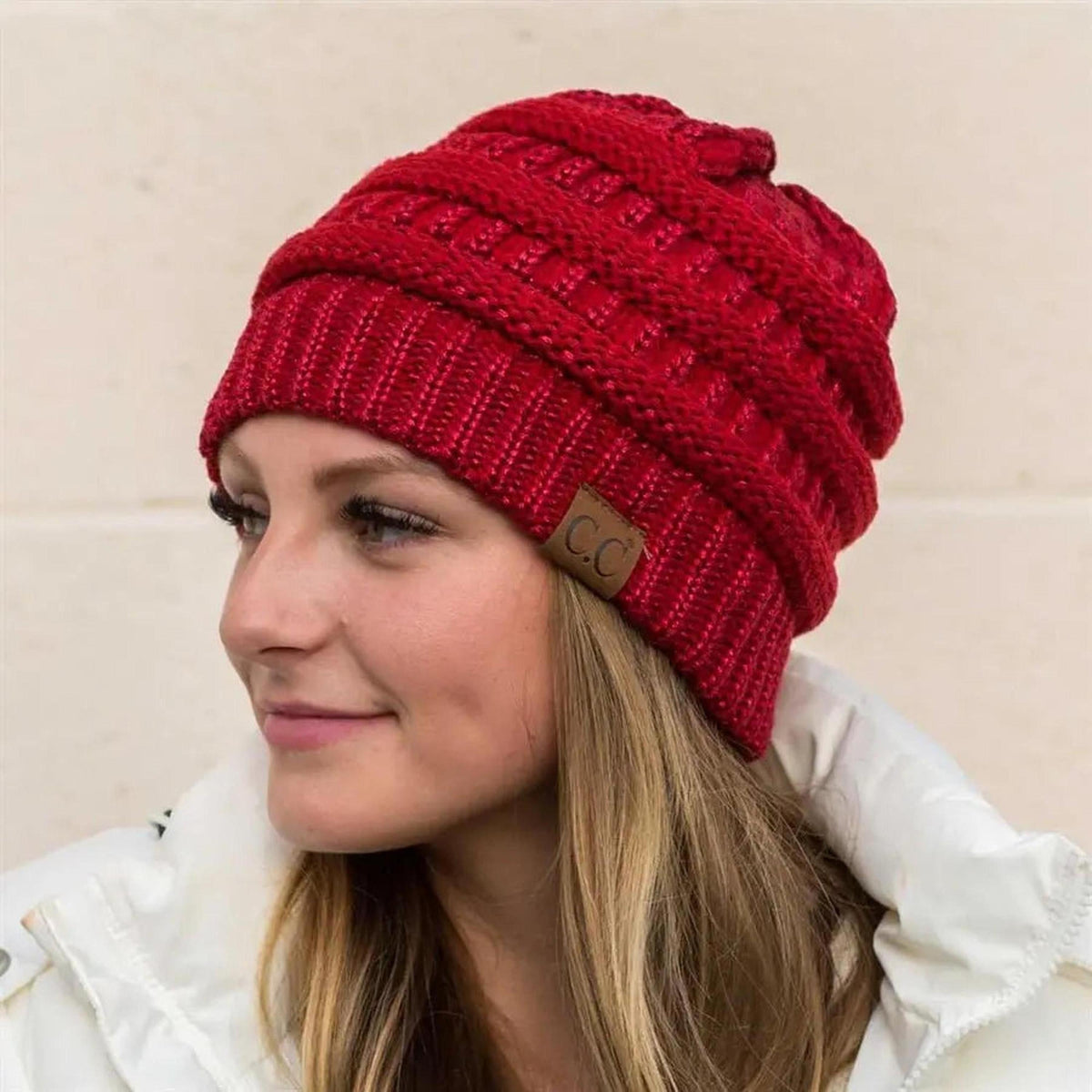 C.C® Metallic Cable - Knit Beanie - Unisex Shimmer Winter Hat, Soft Acrylic, One Size - Truly Contagious