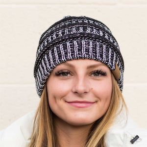 C.C® Metallic Cable - Knit Beanie – Unisex Shimmer Winter Hat, Soft Acrylic, One Size - Truly Contagious