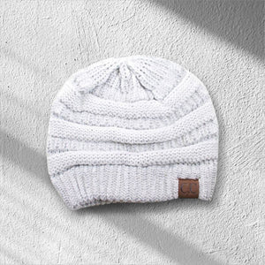 C.C® Metallic Cable - Knit Beanie – Unisex Shimmer Winter Hat, Soft Acrylic, One Size - Truly Contagious