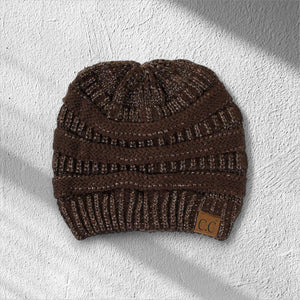 C.C® Metallic Cable - Knit Beanie – Unisex Shimmer Winter Hat, Soft Acrylic, One Size - Truly Contagious