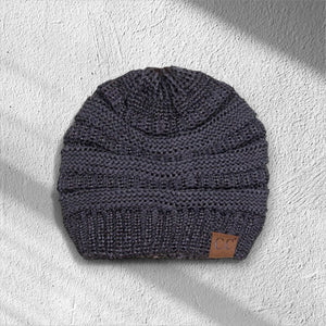 C.C® Metallic Cable - Knit Beanie – Unisex Shimmer Winter Hat, Soft Acrylic, One Size - Truly Contagious
