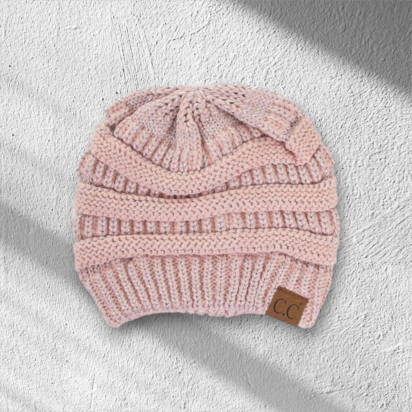 C.C® Metallic Cable - Knit Beanie - Unisex Shimmer Winter Hat, Soft Acrylic, One Size - Truly Contagious
